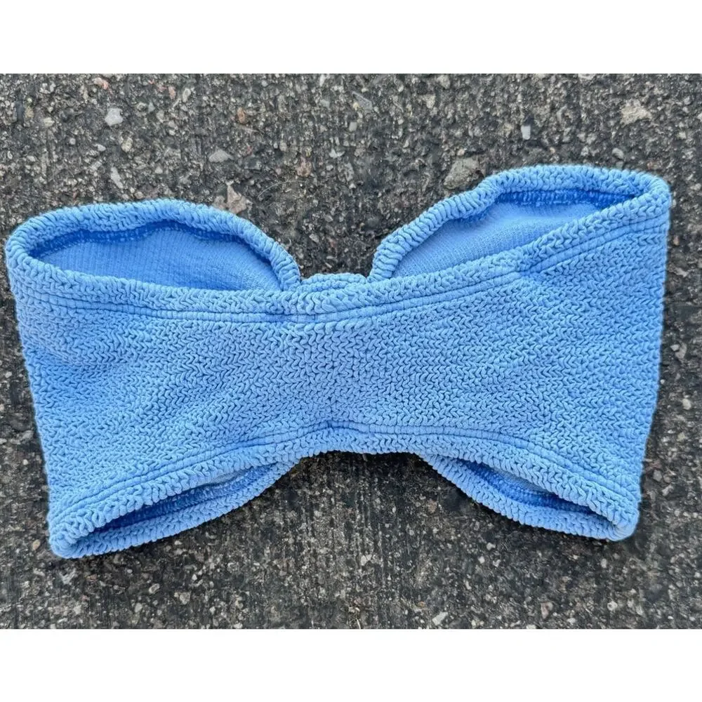 NEW HUNZA G Tina Bikini Top In Cornflower Size ONE SIZE